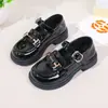Zapatos de Cuero Negros para Niñas, Estilo Academia, Nuevos 2026 Primavera y Otoño, Mocasines Británicos de Suela Suave para Niños