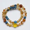 [Qingmang Xuyu] Pulseira de Cristal Amarelo Torre de Cristal Natural para Mulheres, Pulseira de Moda Versátil de Lepidolita Roxa Atacado