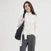 Capa Base de Lana Acetato Seda para Mujer con Media Cremallera y Cuello Alto 10A Antibacteriana Otoño/Invierno Top En Stock Dropshipping