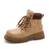 Color Lavado Retro Dr. Botas Martens para Mujer 2026 Otoño Nuevo Estilo Estilo Británico Botas Cortas para Deportes al Aire Libre Suela Gruesa Que Aumentan la Altura Botas Amarillas Grandes