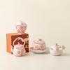 Taza de Té de Flor de Cerezo Pintada a Mano con Flores Teñidas de Rosa, Taza Maestra de Cerámica China, Taza de Té para el Hogar, Taza de Té Kung Fu Especial para Niñas