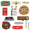 Venta Directa del Fabricante de Parches Parche Bordado de Galletas con Letras Inglesas de Dibujos Animados Parche de Tela de Moda para Manualidades