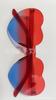 Gafas de sol sin montura en forma de corazón de color gelatina, Gafas de una sola pieza en forma de corazón, Colores deslumbrantes, Estilo transfronterizo