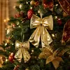 Lazo Dorado Brillante de Alta Gama para Navidad, Adorno para Árbol de Navidad, Accesorio Decorativo para Fiesta Navideña en Escaparate de Centro Comercial