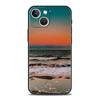 Adecuado para iPhone 15, paisaje de verano junto al mar, playa marina, cielo azul, nubes blancas, funda para teléfono móvil