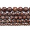 Pulseira de contas soltas de pedra de floco de neve vermelha direto da fábrica, acessórios de joias faça você mesmo, material natural, semi-acabado, feita à mão