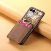 Adequado para Capa de Celular Moto Razr70Ultra, Carteira com Anel, Porta-Cartões, Capa Protetora Razr60 de Cor Pura