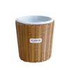 Vaso de flores de imitação de rattan, cesta de flores trançada, cesta de mão, cesta de arranjo de flores secas trançada em rattan, recipiente para flores de plantas verdes suculentas, vaso de flores de imitação de rattan para suculentas