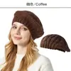 Amazon Transfronterizo Gorro de Punto Nuevo, Boina de Lana Color Sólido con Patrón Trenzado, Sombrero de Mujer Moderno y Versátil para Circunferencia de Cabeza Grande