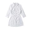 Vestido camisero sexy de estilo coreano para mujer, prenda ajustada con solapa plisada, estilo hermana real, estilo verano, con cintura ajustada