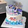 Decoración de Pastel Temporada de Graduación Estudiantil 2025 Adornos de Velero Tarjeta de Bendición Futuro Brillante y Prometedor Enchufe
