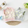 Colete de Tricô para Meninas Outono e Inverno Novo Estilo Flores Pontilhadas Tricô Colete para Bebê Menina Estiloso Colete de Tricô Cor Degradê