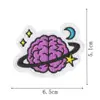 Parche Bordado de Cerebro Creativo Parche Genial Divertido con Patrón de Cerebro para Ropa Bolsas Pegatina Decorativa DIY Termoadhesivo