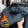 Ropa de Otoño e Invierno para Papá Suéter de Dos Piezas Falsas Forrado de Polar Camisa de Punto Grueso para Hombre Ropa Cálida Holgada para Hombre Ropa de Hombre