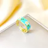 Anillo Ladrillo de Diseño Nicho de Alta Gama Lujo Accesible para Mujer Moda Europea y Americana Creativo Zirconia Chapado en Oro Anillo Abierto Ajustable