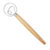 Acero Inoxidable Batidor de Pan para Whisky Batidor de Huevos Mango de Roble Batidor Manual Espiral de Harina Varilla Mezcladora