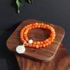 Pulsera Nueva Estilo Chino Moda Versátil Cristal Tianshan Cui Jin Polvo de Sol Cristal Ping An Jade Doble Círculo Pulsera de Cristal Explosión de Dopamina
