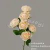 Flores Artificiales Rosas de Montaña Nevada de 6 Cabezas para Decoración de Bodas, Montaje de Fotografía, Decoración del Hogar, Flores Falsas al por Mayor Transfronterizo