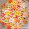 Kit de materiais DIY de flores artificiais multicoloridas, grampo de cabelo de flor artificial, guirlanda de flores, acessórios para Hanfu, cabeça de flor, flores de casamento com um toque de luxo