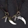 Moderna Cadena de Cuero con Colgante de Diente de Lobo Personalizado Estilo Rock, Popular en Europa y América, Joyería de Venta Caliente, Collar Largo Unisex