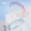 Paraguas Transparente con Gradiente Creativo de Alto Valor, Gancho Curvo de 8 Varillas, Mango Largo, Paraguas Recto Largo Automático Engrosado, Versión Engrosada