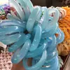 Pulsera de aguamarina natural transparente como el hielo azul tesoro pulsera para mujer pulsera redonda de jade azul roca de cuarzo venta al por mayor