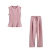 Ropa Europea y Americana Transfronteriza Moda Nueva Primavera 2025 Chaleco de Tela de Doble Cara 8417300 + Pantalones Casuales 8417301