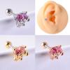 Pendientes de moda con forma de llave y alas de ángel, con cadena, taladro, dientes externos, tornillos y clavos para las orejas.