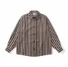 Yidao Vintage Outono 2026 Novidades Personalidade Retro Japonesa Design de Botão Ampla Versátil Manga Longa Camisa Listrada