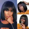 Perucas Europeias e Americanas Transfronteiriças para Mulheres, Bobo de Cabelo Curto Mais Vendido, Franja Lateral, Perucas Africanas Naturais, Conjunto Completo de Cabelo para Peruca