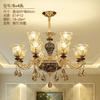 Lustre de sala de estar de villa de estilo europeu no meio do edifício duplex, lâmpada de escada oca, lâmpadas vintage de cristal de luxo atmosféricas