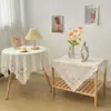 Mantel de encaje retro color hueso estilo ins para mesa de café, mesita de noche de alta gama, lavadora, refrigerador, paño rectangular antipolvo