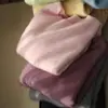 Ropa Especial Zhengqi/Camiseta de Punto Manga Corta de Lana Cepillada Sin Picazón, Sin Costuras, Cuello Redondo, Top de Manga Media para Mujer Principios de Otoño