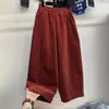 Pantalones de pana, forrados de forro polar y engrosados, estilo de pierna ancha, nueva colección otoño/invierno 2025 para mujer, pantalones rectos de corte holgado, pantalones casuales cropped