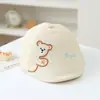 Renovação da Primavera: Chapéu Boina Bico de Pato para Meninos e Meninas de 1-3 Anos, Algodão Respirável Ursinho de Desenho Animado Boné para Bebê