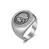 Anillo de Acero de Titanio con Diamantes Completos Estilo Hip-Hop Europeo y Americano para Hombre, Anillo de Moda Nicho Tendencia
