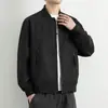 Chaqueta casual de estilo coreano para hombre, moderna, de corte holgado, versátil chaqueta de béisbol para exteriores con cuello alto, ropa de trabajo, deportiva y transpirable