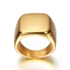 El anillo liso sencillo de venta cruzada más vendido de Tilini, anillo cuadrado sencillo de acero inoxidable, venta directa del fabricante, se puede grabar con un logotipo