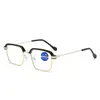 Nuevas Gafas de Lectura de Media Montura para Hombres de Negocios de Gama Alta para Personas de Mediana Edad y Mayores, Moda, Protección Ocular, Gafas de Lectura Anti-Luz Azul