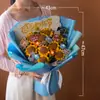 Día del Maestro Ramo Grande Girasol Tejido Rosa Flores Tejidas para Regalos de Maestros Banquete de Agradecimiento Regalos Flores Inmortales
