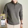 Camisa tipo polo de manga larga para hombre con cuello, estilo primavera y otoño, camisa casual de negocios para hombre, adecuada para papás