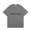 Camiseta de manga corta ESSENTIALS de doble línea FOG transfronteriza con letras de silicona tridimensionales estilo americano holgado para hombre y mujer tendencia de comercio exterior