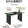 Juego de comedor minimalista con tablero de mesa de piedra negro mate, adecuado para apartamentos pequeños, estilo de lujo ligero, ideal para uso doméstico o propiedades de alquiler, mesa de comedor rectangular