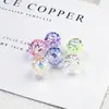 Dingyi Fuego Artificial Transparente Perlas Luna Fría Acrílico Galvanizado de Alto Brillo Perlas Sueltas con Agujero Recto Accesorios para Manualidades de Bisutería