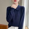 2024 otoño nuevo suéter de punto para damas suéter femenino cuello POLO suéter básico femenino coreano fábrica de comercio exterior mayoreo