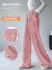 Calças Largas Tie-dye Outono 2024 Calças Sujas Cintura Alta Dagging Slim Plus Size Casual Retas Soltas Calças de Chão Femininas