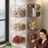 Caja de almacenamiento de pared para la cocina de la fábrica, una herramienta mágica para almacenar cebollas, jengibre y ajo, estante de cocina sin taladro, caja de almacenamiento para el hogar
