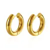Moda Transfronteriza Europea y Americana Pendientes Gruesos de Moda Acero de Titanio Joyería Minimalista Aros Gruesos Huecos en Forma de C Gama Alta