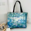 Bolso de Hombro Nuevo Estampado, Bolso de Lona para Mujer de Mano, Bolso Tote Estilo Coreano de Gran Capacidad, Bolso Artístico para Estudiante