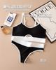 Conjunto de sujetador deportivo retro americano sin aro de acero, ropa interior de color transpirable, push-up, cómodo y antiflacidez.